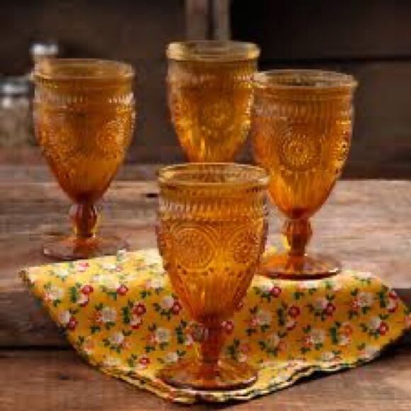 🦋♥️ RARE!! HTF!! Pioneer Woman Adeline Pitcher & 4 Glass Goblets Gift Set - Picture 7 of 12